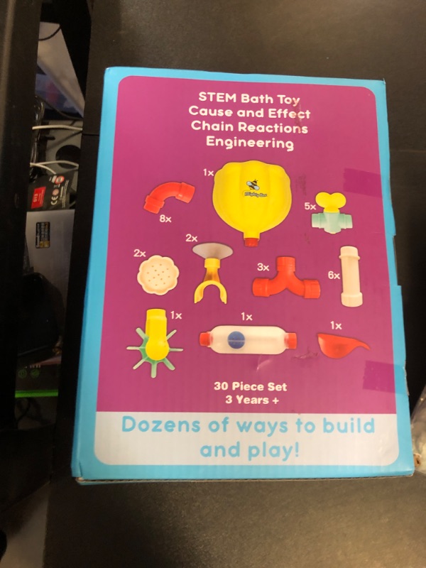 Photo 2 of Mighty Bee Bath Toys Expansion Set: Building Toys for Shower or Bath Time. 31 Piece Pipes N Valves Set, Top STEM Learning Toys for Kids Ages 4-8, All the Fun of a Water Table, with Super Suction Cups!