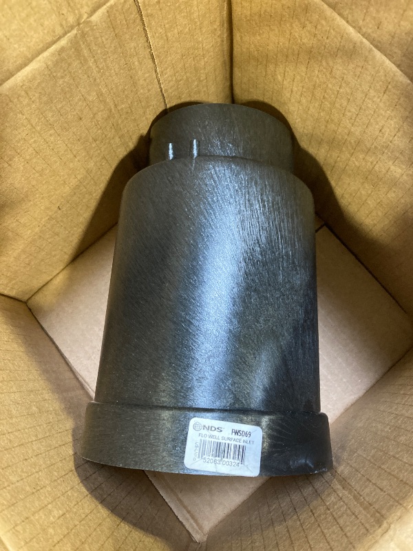 Photo 1 of NDS FWSD69 6-Inch Round Surface Drain Inlet with Plastic Grate for Flo Stormwater Dry Well System, Pack of 1, Black