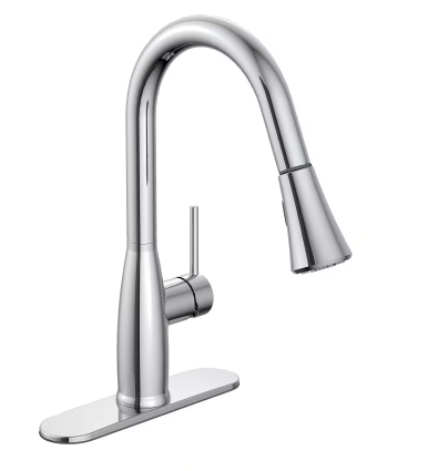 Photo 1 of Cartway Single-Handle Pull-Down Sprayer Kitchen Faucet in Chrome
