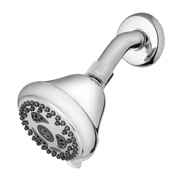 Photo 1 of 6-Spray Patterns 3.5 in. Single Wall Mount Low Flow Fixed Shower Head in Chrome


