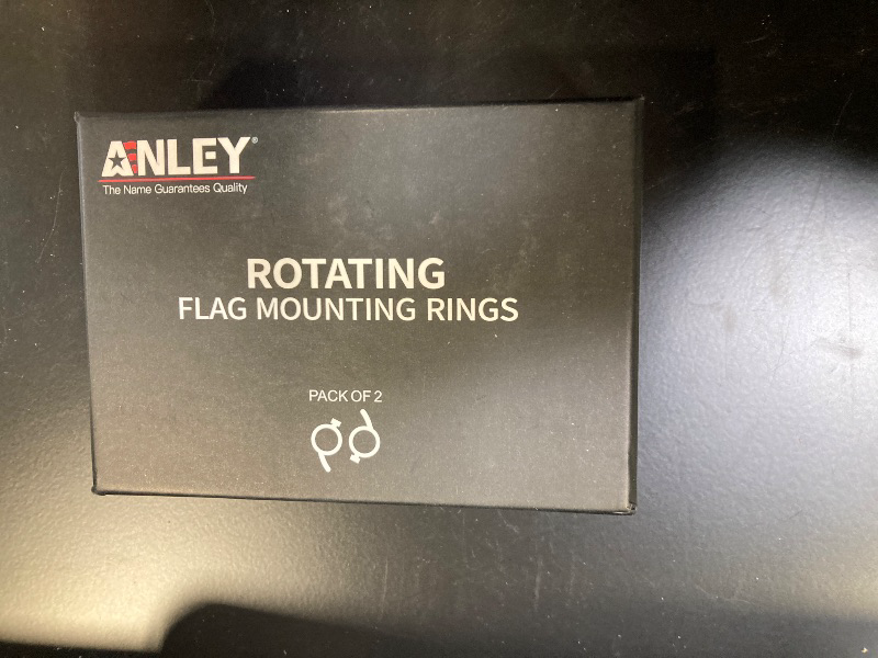 Photo 2 of Anley 1" Aluminum Flagpole Mounting Rings Set - Anti Wrap 360° Rotatable Ring with Carabiners - Ideal for 1 Inch Diameter Flag Pole & Flag with 2 Grommets(Silver, Pack of 2)