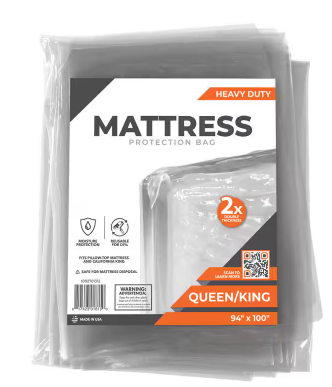 Photo 1 of 100 in. X 94 in. X 10 in. Heavy-Duty Queen and King Mattress Bag
