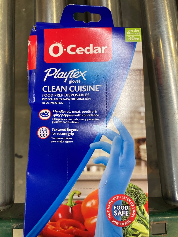 Photo 2 of Playtex Clean Cuisine Blue Nitrile Gloves, 1-Size Fits Most (30-Pack)
