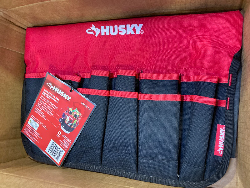 Photo 2 of Husky Tools 12 in. Rectangular Tool Bag with Lid - Red/Black