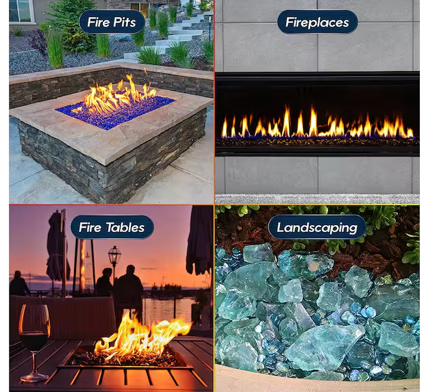 Photo 1 of 1/4 in. 10 lbs. Midnight Black Original Fire Glass for Indoor and Outdoor Fire Pits or Fireplaces

