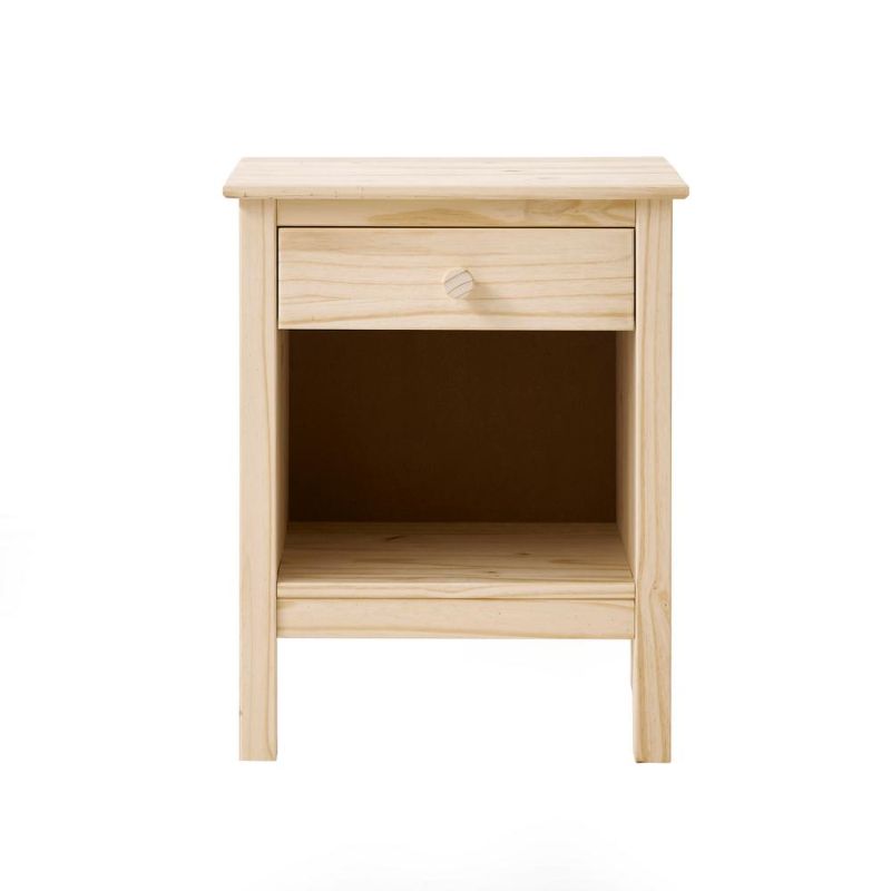 Photo 1 of 1-Drawer Unfinished Natural Pine Wood Nightstand (25 in. H X 20 in. W X 16.5 in. D)
