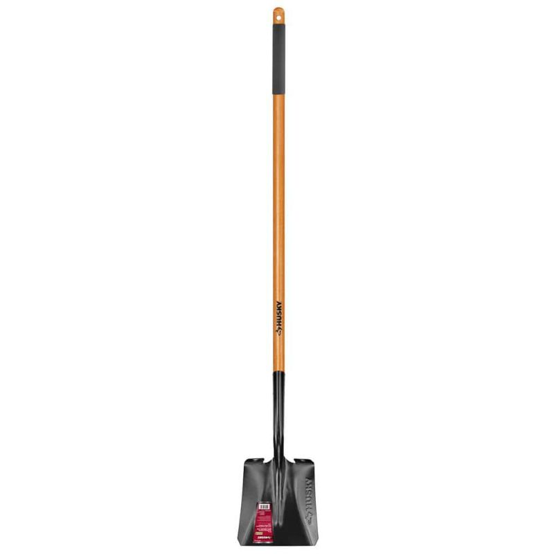 Photo 1 of 47 in. L Wood Handle Carbon Steel Transfer Shovel with Grip
