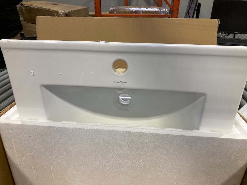 Photo 2 of 24 in. Ceramic Single Faucet Hole Vanity Top in White with White Basin
