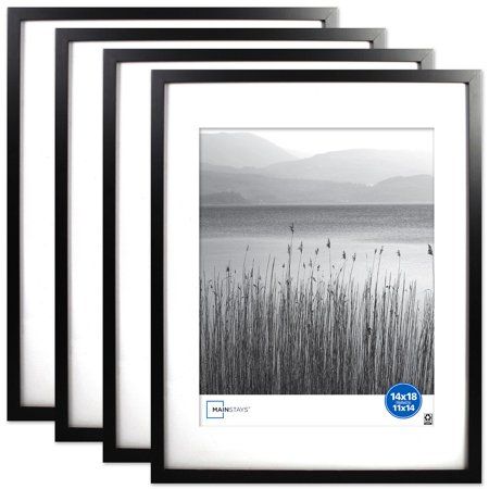 Photo 1 of Mainstays 14x18 Inch Matted to 11x14 Inch Black 0.5 Gallery Wall Picture Frame Set of 4
