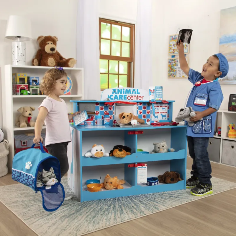 Photo 1 of Melissa & Doug Animal Care Veterinarian and Groomer Wooden Activity Center for Plush Stuffed Pets (Not Included)
