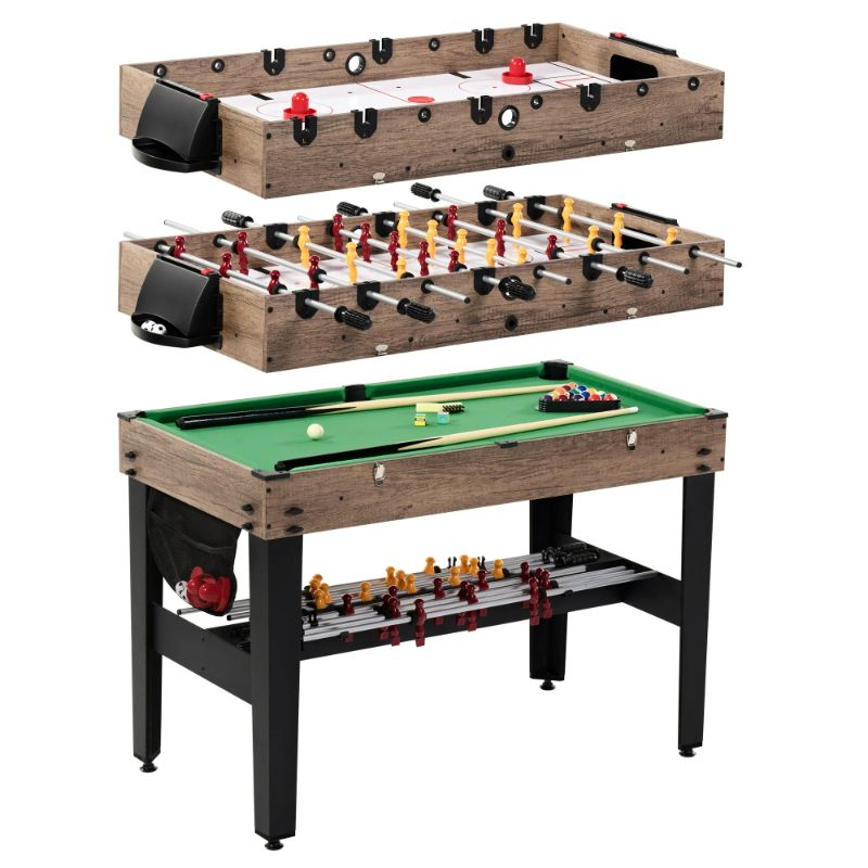 Photo 1 of MD Sports 48 Combo Air Powered Hockey Foosball and Billiard Game Table
