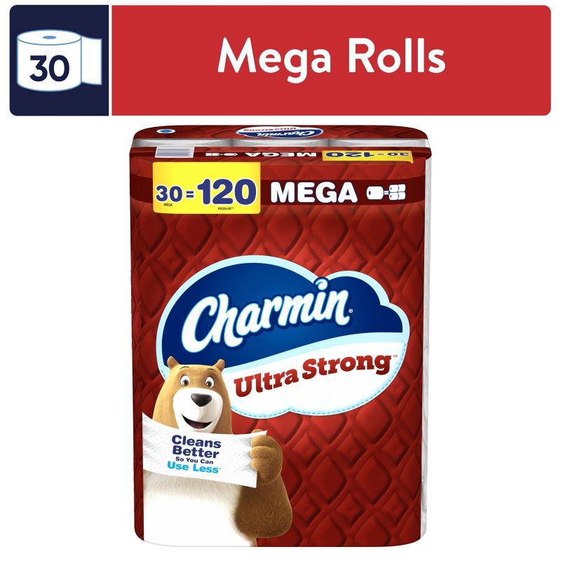 Photo 1 of Charmin Ultra Strong Toilet Paper 30 Mega Rolls, 220 Sheets per Roll
