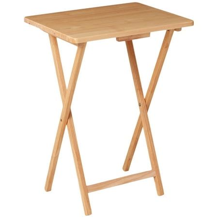 Photo 1 of Mainstays Indoor Single Folding TV Tray Table Natural L 19 X W 15 X H 26 Inches.
