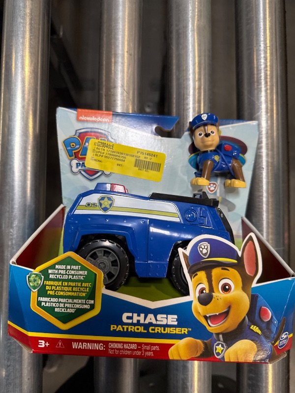 Photo 2 of Paw Patrol, Chase's Patrol Cruiser, Toy Car with Collectible Action Figure, Minded Kids Toys for Boys Girls Ages 3 and up - Multi-Color
