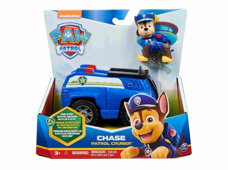 Photo 1 of Paw Patrol, Chase's Patrol Cruiser, Toy Car with Collectible Action Figure, Minded Kids Toys for Boys Girls Ages 3 and up - Multi-Color
