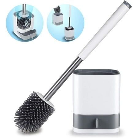 Photo 1 of BCOOSS Toilet Brush and Holder Set Bathroom Toilet Bowl Brush and Caddy Cleaner Anti Slip with Sturdy Soft Silicone Bristle Removable Water Drawer Qu
