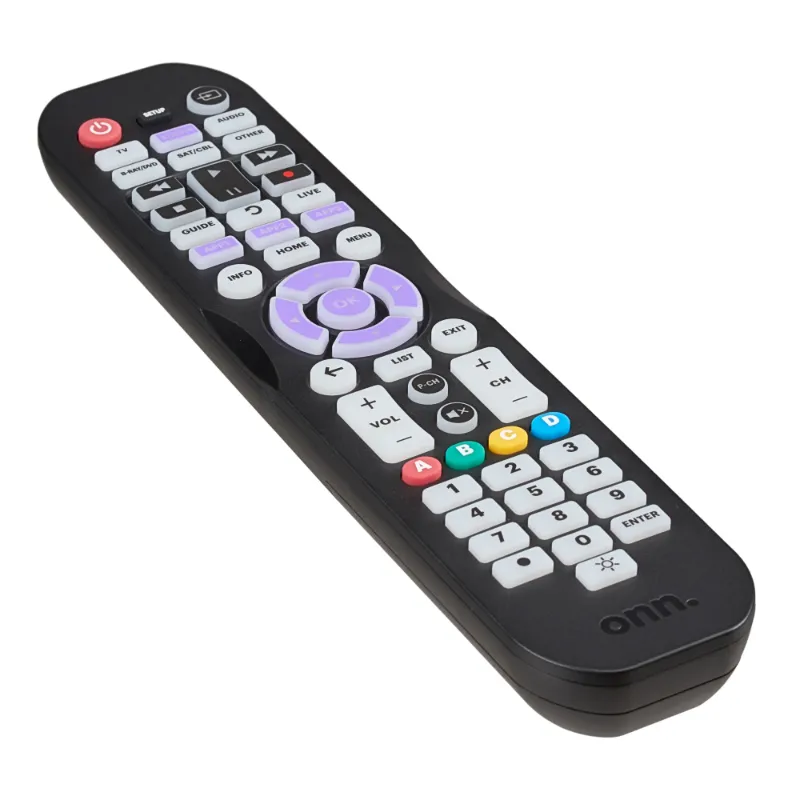 Photo 1 of Onn. Universal 3-Device Remote Black Compatible for TV Streaming Soundbar
