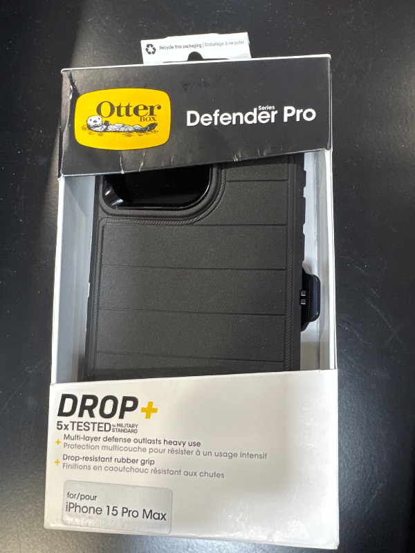 Photo 2 of OtterBox iPhone 15 Pro Max Defender Series Case - Black -