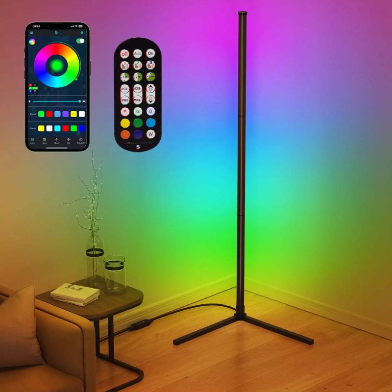 Photo 1 of Unbranded 49" RGB Corner Floor Lamps, Color Changing LED Lights, APP Remote
