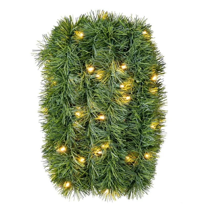 Photo 1 of Pre- Soft Artificial Christmas Garland, Clear LED Lights, 25 ft, by Holiday Time