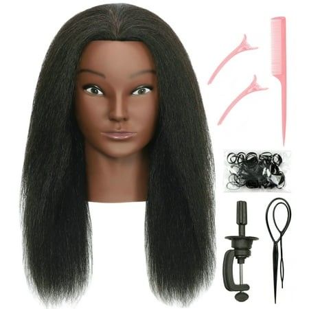 Photo 1 of RYHAIR 100% Real Human Hair Mannequin Training Head with Stand for Hairdresser 14 Inches
