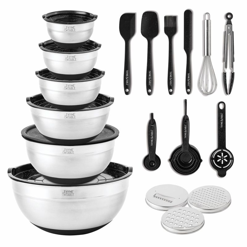 Photo 1 of Thyme & Table, 32 Piece Stainless Steel Mixing Bowls and Food Prep Set
