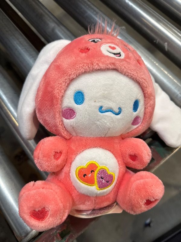 Photo 2 of Cinnamoroll Dressed As Love-a-Lot Bear 8" Fun-Size Plush, Pink - Soft, Huggable Bestie! – Good for Girls and Boys, Employees, Collectors, Ages 4+