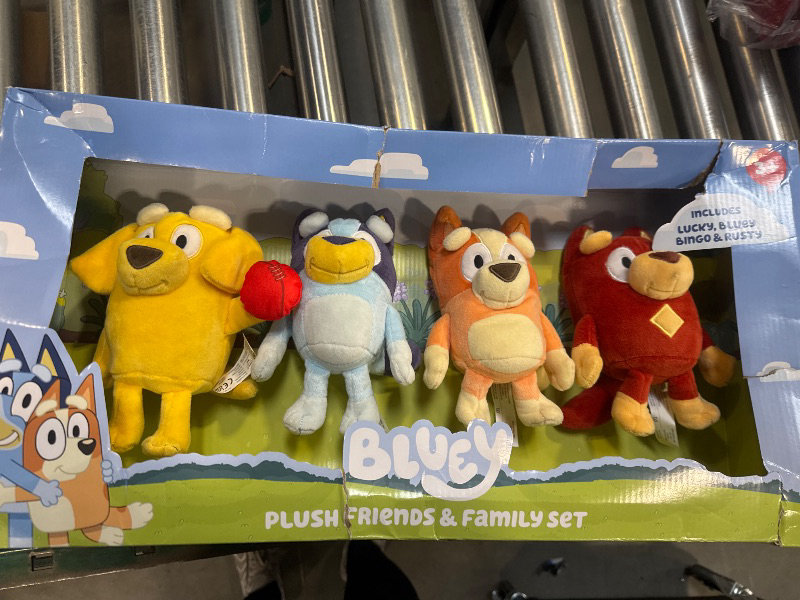 Photo 2 of Bluey Plush Friends Set Value Box, Includes, Bingo, Lucky and Rusty, 7.5"- 8" Plush, Ages 3+