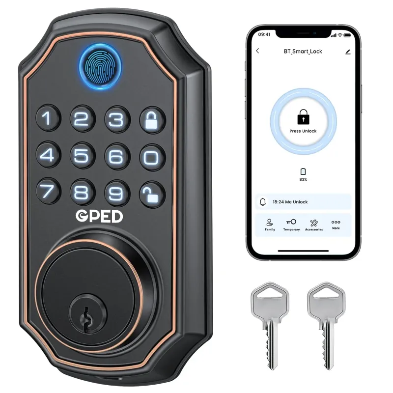 Photo 1 of Fingerprint Door Lock Keyless Entry Door Lock with APP Control Smart Locks for Front Door Deadbolt Lock with 50 User Auto Lock IP 66 Waterproof
