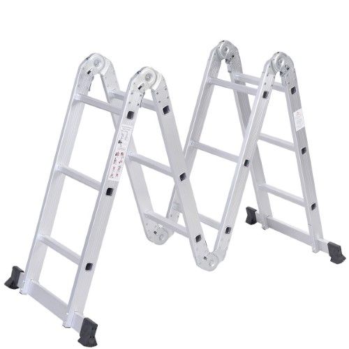 Photo 1 of Ktaxon 12.5ft 7 in 1 Multi-Purpose Scaffold Ladder Folding Aluminium Extension Ladder EN 131 Standard 330lbs Capacity
