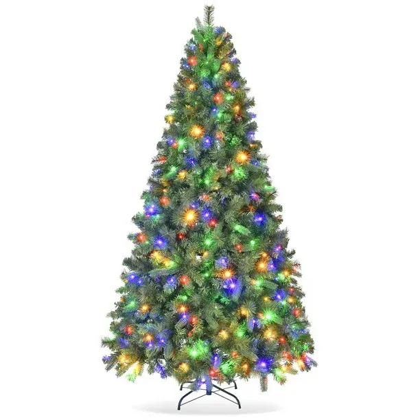 Photo 1 of 
Fenbeli 6ft Pre-Lit Artificial Christmas Tree with 250 Multicolored LED Lights, 8 Sequences, Green

