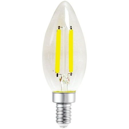 Photo 1 of Great Value LED Light Bulb 4W (60W Equivalent) B10 Deco Lamp E12 Candelabra Base Dimmable Daylight 4-Pack
