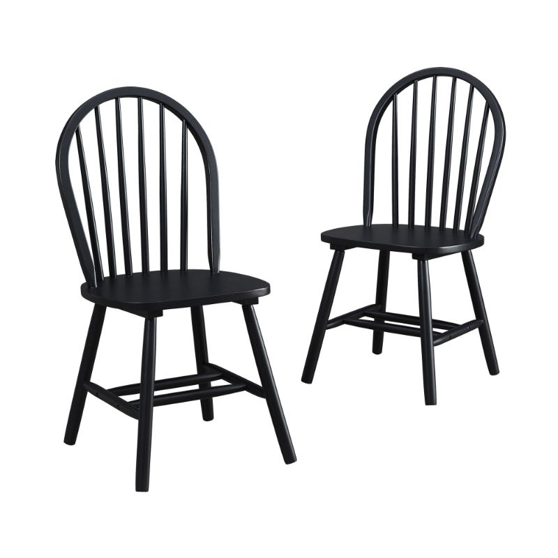 Photo 1 of Better Homes and Gardens Autumn Lane Windsor Solid Wood Dining Chairs Set of 2 Black Finish
