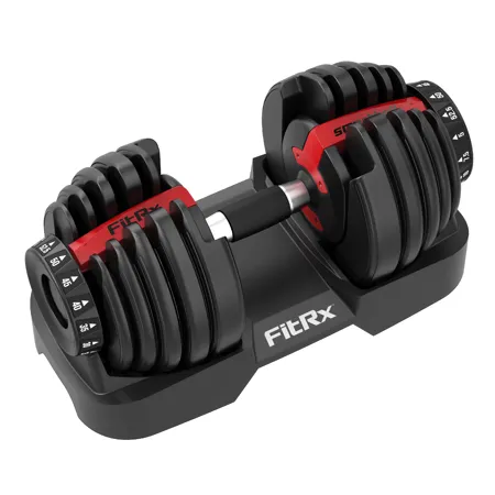 Photo 1 of FitRx SmartBell Quick-Select Adjustable Dumbbell for Home Gym 5-52.5 Lbs. Weight Black Single
