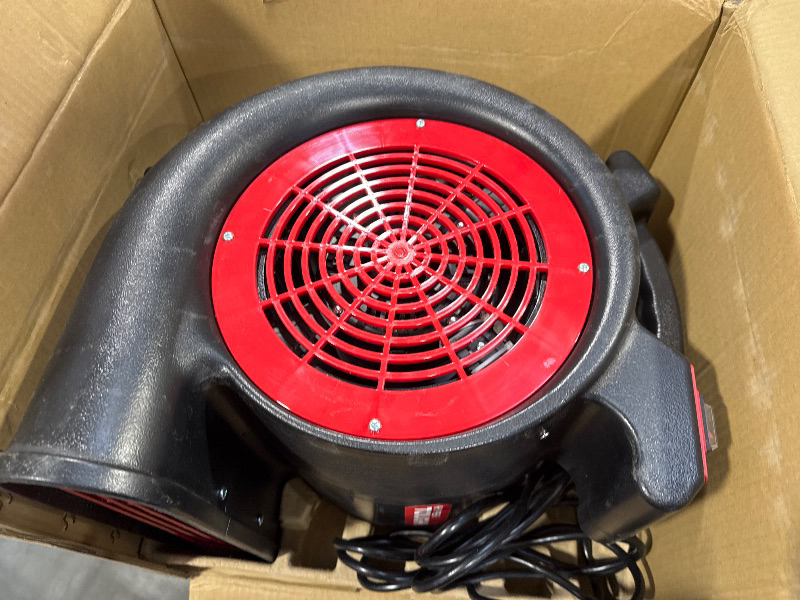 Photo 3 of Hyper Tough 1/4 HP 2-Speed Utility Fan Air Mover Floor Carpet Dryer with 15ft Powercord Black
