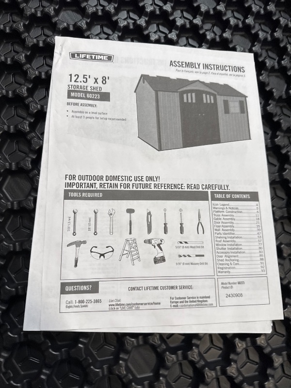 Photo 3 of Lifetime 12.5x8 ft Outdoor Storage Shed (60223)