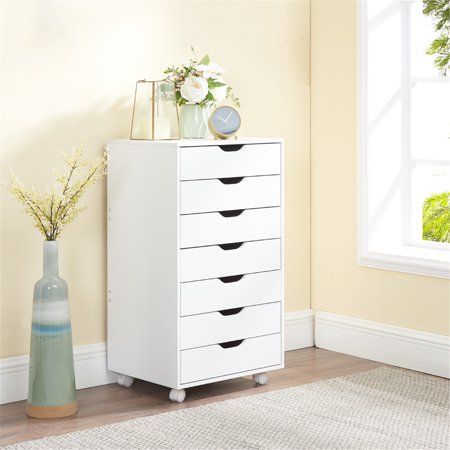 Photo 1 of Debbie 7 Drawer Dresser Craft Storage Organization and Storage Drawers White Drawer Organizer Makeup Drawer Craft Drawers Makeup Cabinet with Drawers
