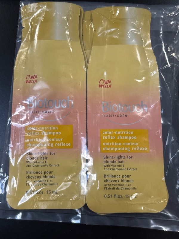 Photo 2 of Wella Biotouch Nutri-Care Color Nutrition Reflex Shampoo for Blonde Hair Sample(0.51fl oz) Pack of 5