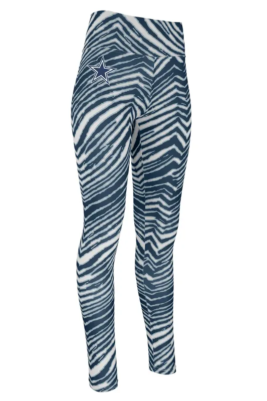 Photo 1 of Zubaz NFL Women's Basic Zebra Print Legging, Dallas Cowboys Small