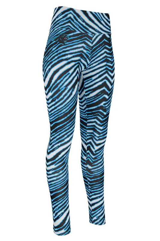 Photo 1 of Zubaz NFL Women's Basic Zebra Print Legging, Carolina Panthers XL
