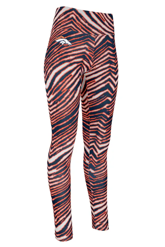 Photo 1 of Zubaz NFL Women's Basic Zebra Print Legging, Denver Broncos XS
