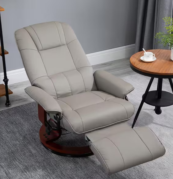 Photo 2 of Gray Faux Leather Standard (No Motion) Recliner


