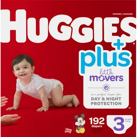 Photo 1 of Huggies Plus Diapers, Size 3 (16-28 Pounds), 192 Count
