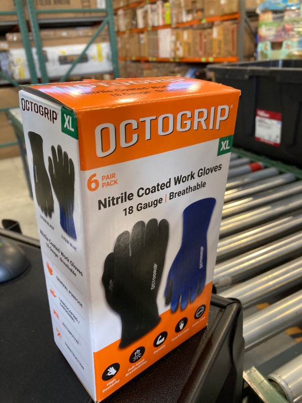 Photo 1 of Outogrip XL work gloves - 18 Gauge 6 pair  