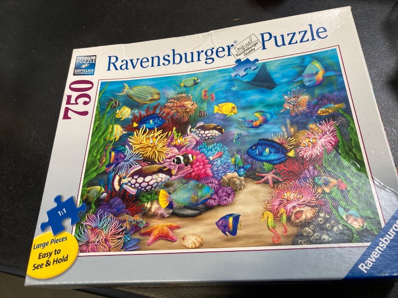 Photo 2 of Ravensburger Tropical Reef Life | 750 Piece Large Format Jigsaw Puzzle | Ideal for Adults and Kids | Unique Softclick Technology Durable and Glare-Free | FSC Certified