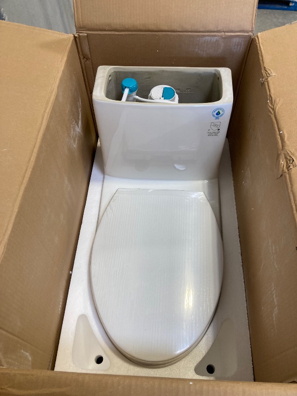 Photo 1 of HOROW HR-LT0037W Elongated One Piece Toilet For Bathroom, Powerful & Quiet Dual Flush Modern Toilet & Soft Closing Seat Include, 12 Rough-In, 27.19"D x 14.63"W x 29.32"H, White