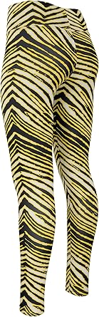 Photo 1 of M - Zubaz NFL Women's Basic Zebra Print Legging Pittsburgh Steelers 
