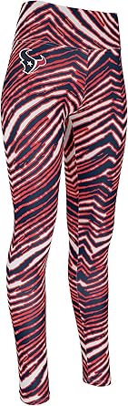 Photo 1 of XL - Zubaz NFL Women's Basic Zebra Print Legging Houston Texans 
