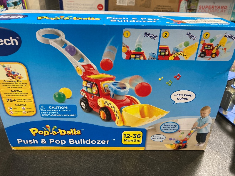 Photo 1 of VTech Pop-a-Balls Push and Pop Bulldozer, Red