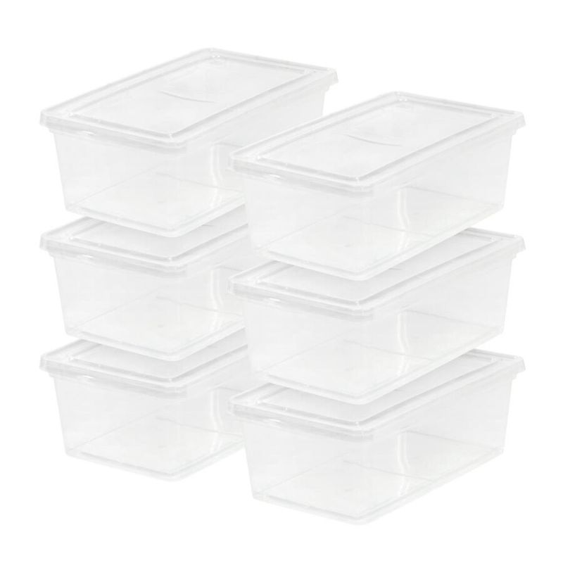 Photo 1 of IRIS 6-Pack Small 1.5-Gallon (6-Quart) Clear Tote with Standard Snap Lid
